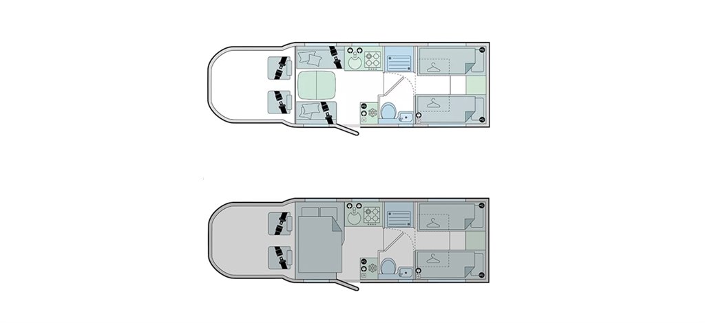 Floorplan of the Bailey Adamo 75-4T 2024 Motorhome